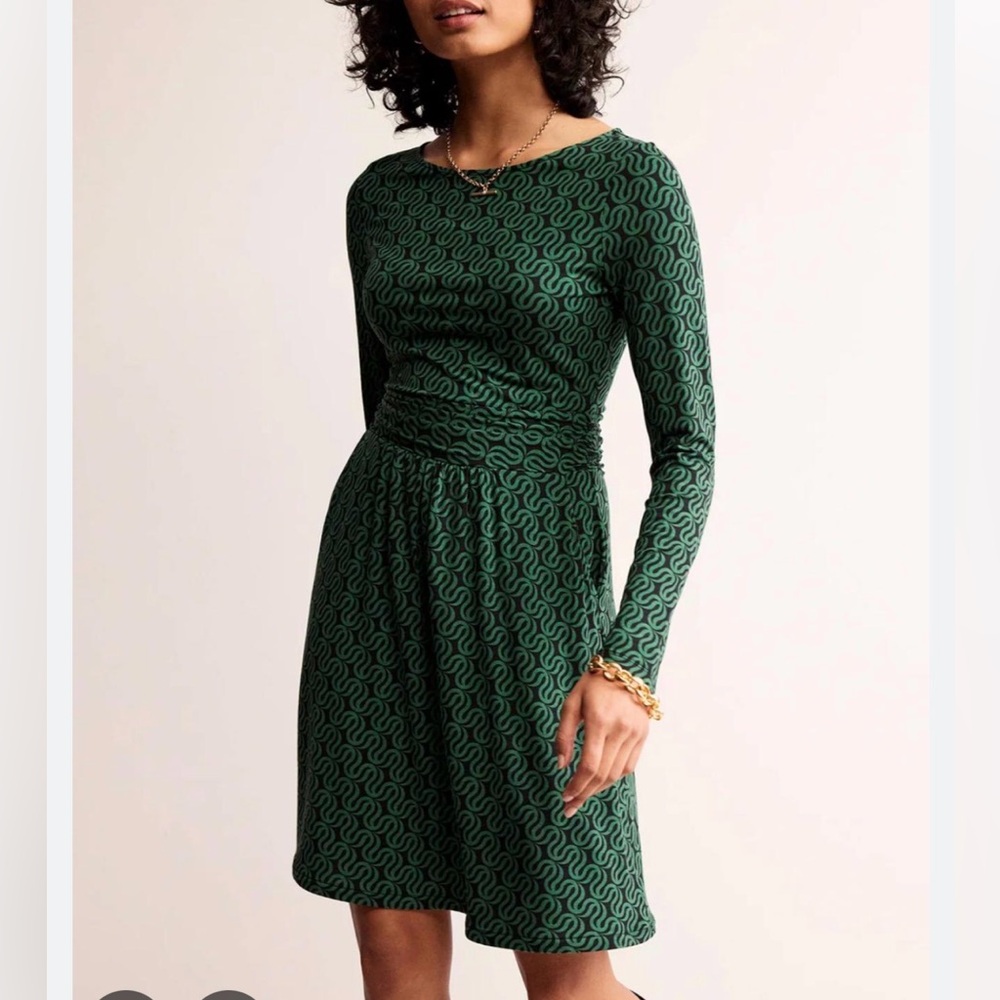 Boden Abigail Long Sleeve Jersey Dress w Pockets US 10R